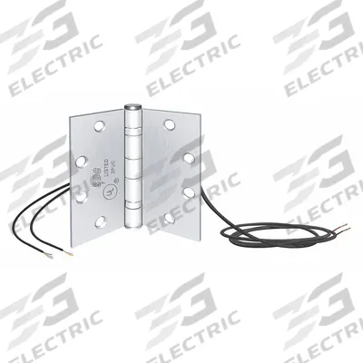 SDC Electrified Hinge: Stainless Steel, 4 1/2 in Leaf Ht - Electrified Butt Hinges