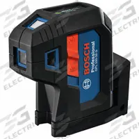 BOSCH Dot Laser: 0 Lines and 5 Dots, Green Beam, 0 Planes, 100 - 200 ft Range w/o detector, 0 Lines (MPN GPL100-50G). Key specifications — attr935979: AA; attr934757: BOSCH; attr936112: ±1/4 in @ 30 ft; attr936114: Electronic Self-Leveling; attr935981: Case.