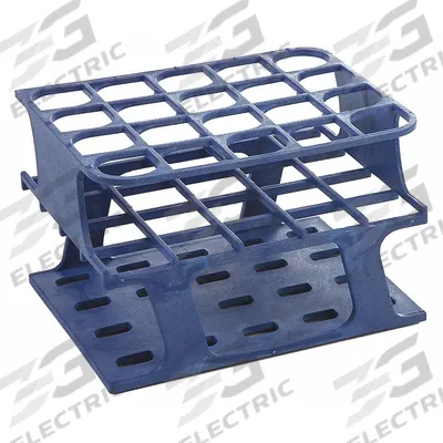 HEATHROW SCIENTIFIC Tube Rack: 3 3/8 in Overall Wd, 5 in Overall Ht, 4 in Overall Lg, POM, Blue - Lab Storage Racks