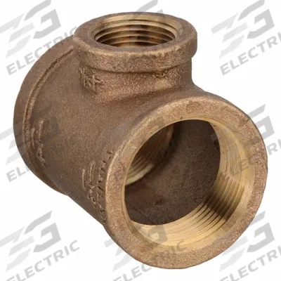 APPROVED VENDOR Metal Pipe Tee: Tee, 1 1/4 in x 3/4 in x 1 1/4 in, Class 125, C89833 Brass - Threaded Low-Pressure Pipe Fittings for Potable Water