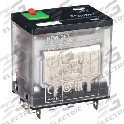 SCHNEIDER General Purpose Relay: Socket Mounted, 15 A Current Rating, 120V AC, 4PDT - Socket-Mounted Relays