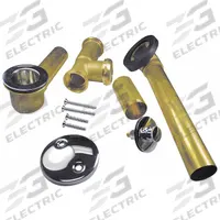 AB&A Waste and Overflow Kit: Brass, Brass, 1 1/2 in Overall Dia, 2 1/2 in Overall Ht, Push and Pull (MPN 60357). Key specifications — Color: Brass; Includes: Full Kit; Connection Type: Threaded; Material: Brass; Grate Material: Brass.