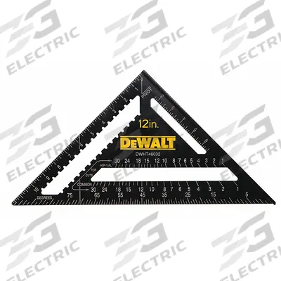 DEWALT Rafter Square: 12 in Square Size, Aluminum, Scribe Line Notches for Marking Rip Cuts - Rafter Squares