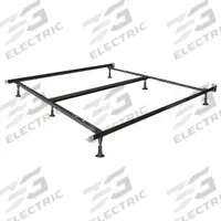RIZE Bed Frame: King/Queen Fits Mattress Size, 70 in Overall Lg, 60 in Overall Wd, Steel, Brown (MPN DQKG6). Key specifications — Brand: RIZE; Material: Steel.
