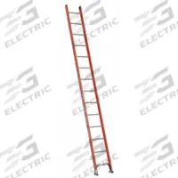 WERNER Straight Ladder: 14 ft Ladder Size, Fiberglass, 300 lb Load Capacity, 31 lb Wt, 14 Rungs (MPN D6214-1). Key specifications — Color: Orange; Brand: WERNER; Included Features: Mar-Resistant End Caps; Shoe Type: Slip-Resistant.