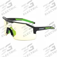 JACKSON SAFETY Safety Glasses: Amber Lens, Half-Frame, Anti-Fog/Scratch-Resistant, Black/Green Frame (MPN 60002). Key specifications — Brand: JACKSON SAFETY; Frame Color: Black/Green; Lens Color: Amber; Lens Properties: Anti-Fog / Scratch-Resistant.