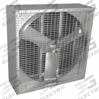 Dayton Agricultural Exhaust Fan: Belt Drive, 36 in Blade, 3/4 hp, Totally Enclosed Air Over - Box Exhaust Fans with Motor