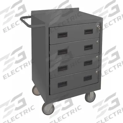 DURHAM MFG Mobile Cabinet Workbench: 24 in x 18 in, Steel, 1,200 lb Overall Load Capacity - Mobile Cabinet Benches with Drawers