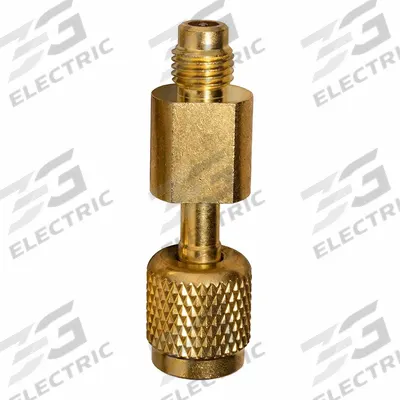 FIELDPIECE Adapter: 2 1/2 in Lg, 180° Angle, Input 1/4 in Male SAE Right-Hand - Manifold Hose Adapters, Couplers & Unions