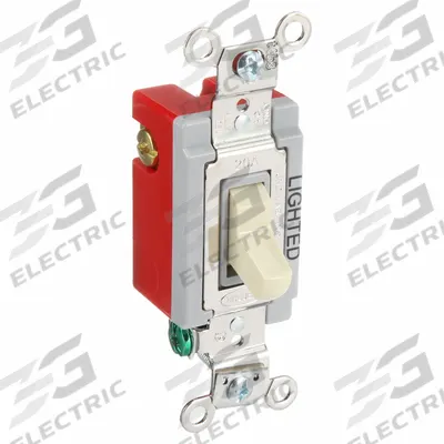HUBBELL Wall Switch: Toggle Switch, 3-Way, Maintained, Ivory, 120/277V AC - Toggle Wall Switches