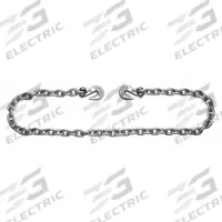 CAMPBELL 3/8Inx20Ft Gr 43 Binder Chain W/Hooks: 43, 1/2 in Overall Wd, 20 ft Overall Lg, Silver (MPN T0222925). Key specifications — Material: Steel; Grade: 43; Hook Type: Clevis Grab; Attachment Style: Grab Hook; Color: Silver; Brand: CAMPBELL; Equipment Color: Silver.