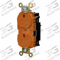 HUBBELL Receptacle: Duplex, 5-15, Orange, 125V AC, 15 A, 2 Pole / 3 Wire (MPN HBL5262STOTR)