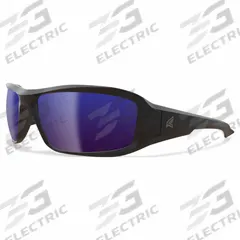 EDGE EYEWEAR Safety Glasses: Blue Lens, Full-Frame, Mirrored, Metal Detectable/X-Ray Detectable (MPN XB138). Key specifications — Brand: EDGE EYEWEAR; Frame Color: Black/Red; Lens Color: Blue.