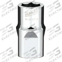 MILWAUKEE Standard Socket: Metric, 1/2 in Drive Size, 13 mm Socket Size, 6-Point, Std, Chrome (MPN 45-34-9114). Key specifications — attr1204417: MILWAUKEE; attr1204392: Chrome.