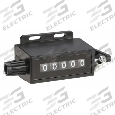 Dayton Mechanical Counter: Top Coming (TC), Top Coming (TC), Base Mounting, Black - Mounted Mechanical Counters