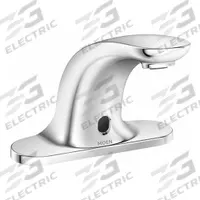 MOEN Bathroom Sensor Faucet: M-Power, Brass, Chrome Finish, Centerset, Battery, 0.5 gpm Flow Rate (MPN CA8301). Key specifications — Brand: MOEN; Includes: Trim and Valve; Series: M-Power.