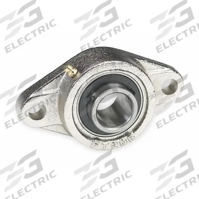 DAYTON 2 Bolt Flange Bearing: Radial Ball, 5/8 in Bore, Cast Iron, Set Screws - General Purpose Flange-Mount Ball Bearings