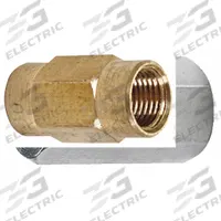 SUR&R Brake Line Union: Inverted Flare Union, M10-1.0 Thread Size, Brass, 3/16 in Outside Dia, 4 PK (MPN BR435). Key specifications — Material: Brass; Product Type: Inverted Flare Union; Thread Size: M10-1.0; Brand: SUR&R; Color: Bronze.
