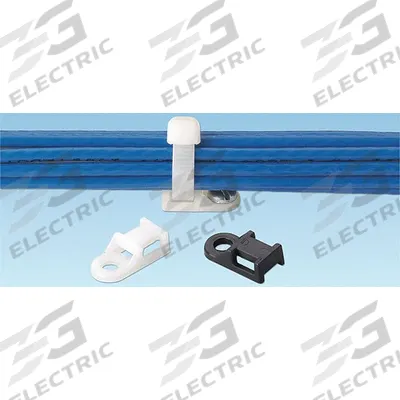 PANDUIT Anchor Mount Cable Tie Base: 0.2 in Slot Wd, 0.07 in Slot Ht, Natural, 0.37 in Wd - Screw Mount Cable Tie Bases