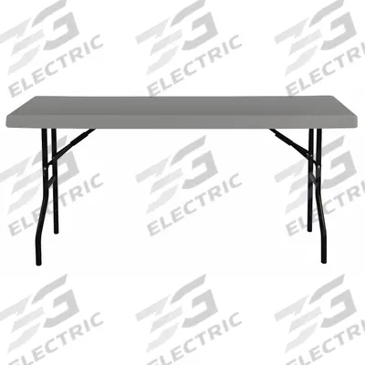 ICEBERG Folding Table: Rectangle Table Shape, Charcoal Tabletop, 18 in Dp, 72 in Wd - Standard Folding Tables