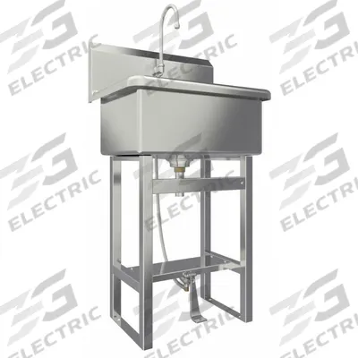SANI-LAV Scrub Sink: 45 1/2 in Overall Ht, 22 in Bowl Lg, 10 1/2 in Bowl Dp - One-Station Freestanding Hand Sinks with Faucets