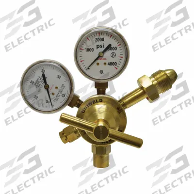 UNIWELD Regulator/Flowgauge Arg 10-14 SCFH: CGA 580 Inlet, 5/8"-18 F RH Outlet - Flow Gauge Regulators
