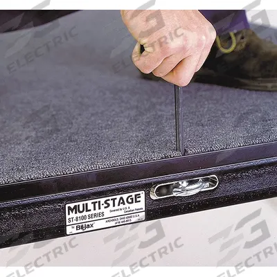 BIL-JAX Carpeted Portable Stage Package: 2.3 ft Max Overall Ht, 40 ft Overall Lg - Carpeted Adjustable-Height Stages