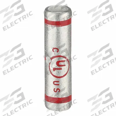 APPROVED VENDOR Open Barrel Splice: 8 AWG Wire Size, Red Code, 1.01 in, Copper Barrel - Crimped Butt Splice Compression Connectors