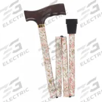 DMI Folding Cane: Folding Cane, Derby-Top, Single, Wood, Storage Sleeve, 33 in – 37 in, Aluminum (MPN 502-1325-9906). Key specifications — Handle Type: Derby-Top; Includes: Storage Sleeve; Color: Beige Floral; Handle Material: Wood; Construction: Aluminum; Brand: DMI; Product Type: Folding Cane.
