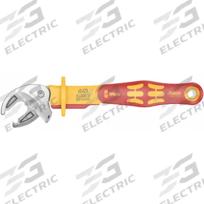 WERA VDE Spanner Wrench: Natural, 226 mm Overall Lg, 3/4 in Jaw Capacity - Insulated Adjustable Wrenches