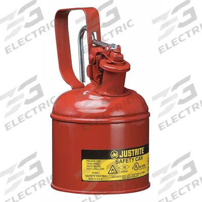 JUSTRITE Type I Safety Can: For Use With Flammables, 1/8 gal Capacity, Powder Coated Steel - Flammable Liquids Safety Cans