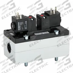 AVENTICS Solenoid Air Control Valve: Series 581, Double Solenoid, Five-Way / Two-Position, 24V DC (MPN 5814290650). Key specifications — attr1077643: Plug-In; attr1093108: Solenoid Coil Included; attr1077629: AVENTICS; attr1077665: Internal Pilot; attr1077689: Detent; attr1077692: 581; attr1077625: 5814290650; attr1077679: Non-Locking.
