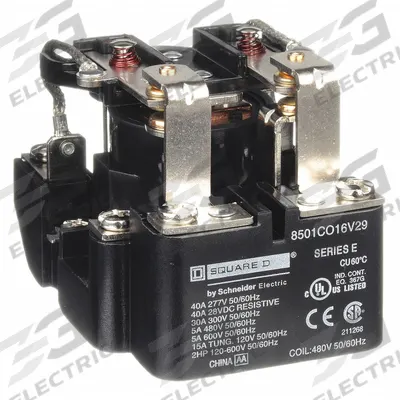 SCHNEIDER Open Power Relay: Surface Mounted, 30 A Current Rating, 480V AC, DPDT - Surface-Mounted Relays