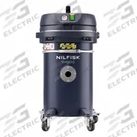 NILFISK Industrial Vacuum: Dry, HEPA Rated, 7 7/8 gal Tank Size, Stainless Steel, 1 1/2 in Hose Dia (MPN 4010100130). Key specifications — Bag/Cartridge Material: Fleece; Tank Material: Stainless Steel; Standards: LMH Certified; Brand: NILFISK.