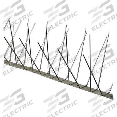 BIRD BARRIER Bird Repellent Spikes: Narrow, Stainless Steel Base, Silver - Bird Spikes