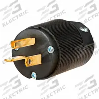 HUBBELL Straight Blade Plug: 5-20P, 125V AC, 20 A, 2 Pole, 3 Blade, Black (MPN HBL5366CBKST)