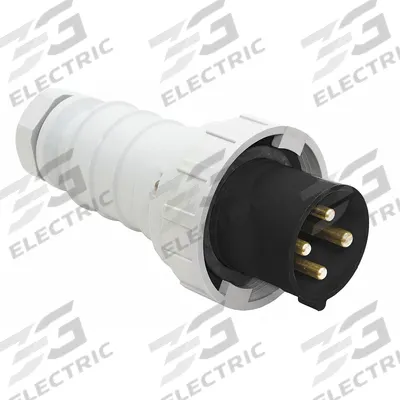 BRYANT Pin and Sleeve Plug: Black, 600V AC, Three Phase, 60 A, 3 Pole, 4 Wire - Watertight Plugs