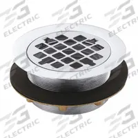 KOHLER Shower Drain: Brass, Chrome, 4 3/8 in Overall Dia, 2 in Overall Ht, 2 1/2 in Fits Drain Size (MPN K-9132-CP). Key specifications — Color: Silver; Includes: 2 in Pipe Gasket/Bushing; Connection Type: Threaded; Material: Brass; Grate Material: Brass.