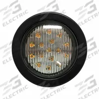 ECCO Warning Light: Perimeter Flashing Warning Light, White, 2 3/16 in Overall Wd, LED, 12-24V DC (MPN 3945C). Key specifications — Operating Voltage: 12-24V DC; Number of Flash Patterns: 8; Includes: Grommet; Electrical Connection: Blunt Cut Wires; Mount Type: Grommet; Brand: ECCO; Shape: Round.