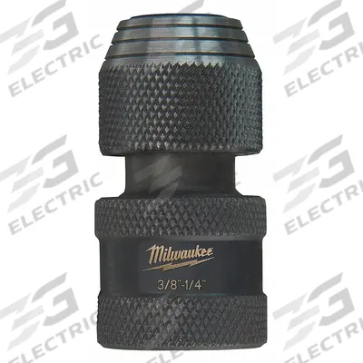 MILWAUKEE Impact Adapter: 3/8 in Input Drive Size, Black Oxide, 1/4 in Output Drive Size - 3/8" Drive Impact Socket Adapters