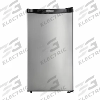 DANBY Refrigerator: Stainless Steel, 3.2 cu ft Total Capacity, 2 Shelves - Mini Refrigerators