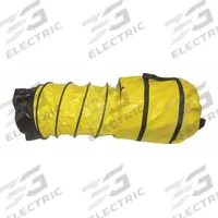 AMERIC Ventilation Duct: 12 in Dia, 25 ft Lg, For Use With VAF3000P, Yellow, PVC Coated Polyester (MPN AM-DS1225CB). Key specifications — Material: PVC Coated Polyester; Standards: UL-94-VO; Color: Yellow; For Use With: VAF3000P; Includes: (2) Cuffs; Conductive Material Construction: No; Brand: AMERIC.