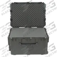 SKB Protective Case: 21 in x 30 in x 18 in Inside, Pick and Pluck, Black, 2 Wheels, 37 lb Wt, IP67 (MPN 3I-3021-18BC). Key specifications — Handle Style: Folding; Brand: SKB; Case Closure Type: Latches.