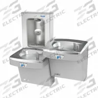 OASIS Bi-Level Drinking Fountain with Bottle Filler: On-Wall, 8 gph @ 50°F, Touchless Sensor, Gray (MPN PG8FEBFSLTT GST). Key specifications — Brand: OASIS; Housing Material: Stainless Steel; Filter Access: Top Panel Access; Housing Finish: Graystone; Chilling Capacity: 8 gph @ 50°F; Housing Color: Gray.