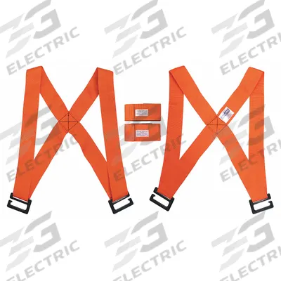 APPROVED VENDOR Moving Harness: 700 lb Max Load Capacity, Polypropylene, Black/Safety Orange - Manual Lifting Straps