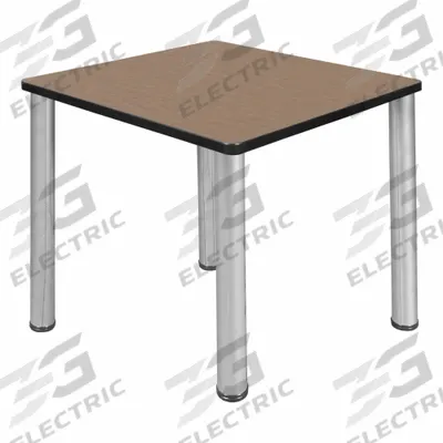 KEE Cafe/Breakroom Table: Laminate, Oak, 29 in Overall Ht - Max, 30 in Overall Wd - Cafe & Breakroom Tables