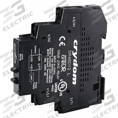 CRYDOM Solid State Relay: DIN-Rail Mounted, 48 to 600V AC Output, Heat Sink Integral - DIN-Rail Mounted Relays