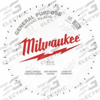 MILWAUKEE Circular Saw Blade: 12 in Blade Dia., 44 Teeth, 0.12 in Cut Wd, 1 in Arbor Size, Combo (MPN 48-40-1220). Key specifications — attr1116119: MILWAUKEE; attr1145631: Wood.