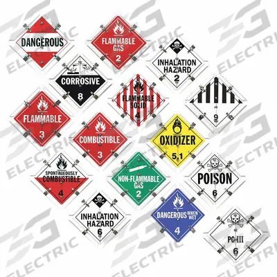 JJ KELLER Container Placard: Various DOT Classes, 13 in x 13 in, 13 in Label Ht - Label & Placard Kits