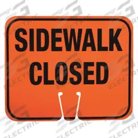Traffic Cone Sign: ABS Plastic, 10 3/8 in Ht, 12 3/4 in Lg, Sidewalk Closed (MPN 03-550-SC). Key specifications — Brand: APPROVED VENDOR; Color: Black; For Use With Product Type: Traffic Cones; Legend: Sidewalk Closed; Material: ABS Plastic.
